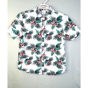 Cactus Man Tropical Shirt Men L 42 Slim Fit Floral Beach White Green Camp Resort